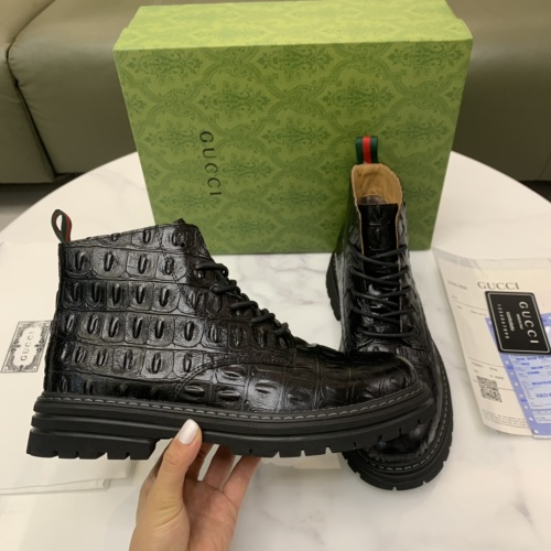 Replica Gucci Boots For Men #1256563 $96.00 USD for Wholesale