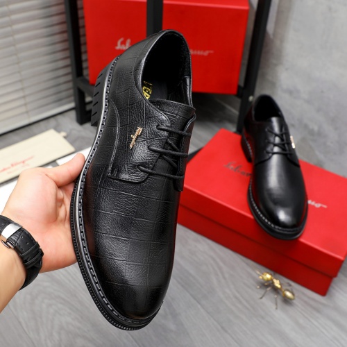 Replica Salvatore Ferragamo Leather Shoes For Men #1256681 $82.00 USD for Wholesale