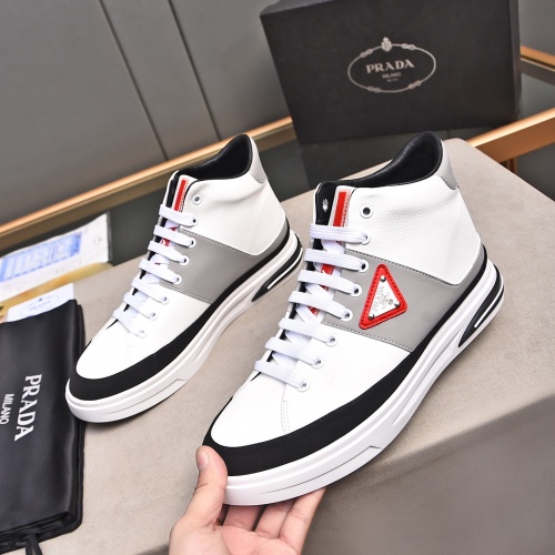 Prada High Top Shoes For Men #1256875 $82.00 USD, Wholesale Replica Prada High Top Shoes