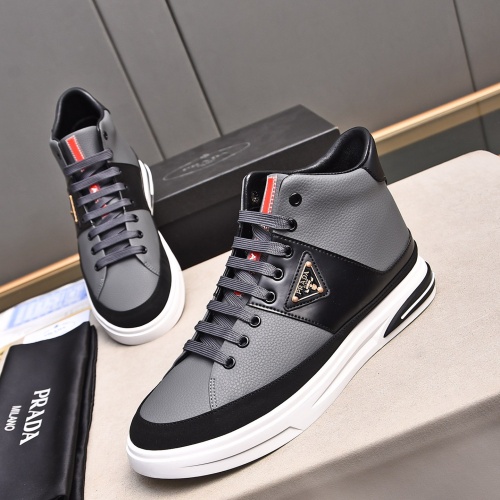 Replica Prada High Top Shoes For Men #1256876 $82.00 USD for Wholesale