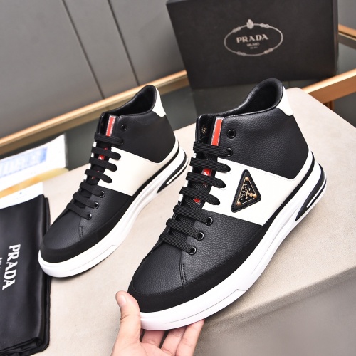 Prada High Top Shoes For Men #1256877 $82.00 USD, Wholesale Replica Prada High Top Shoes