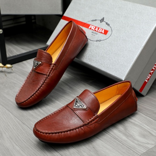 Prada Leather Shoes For Men #1256893 $68.00 USD, Wholesale Replica Prada Leather Shoes