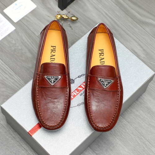 Replica Prada Leather Shoes For Men #1256893 $68.00 USD for Wholesale