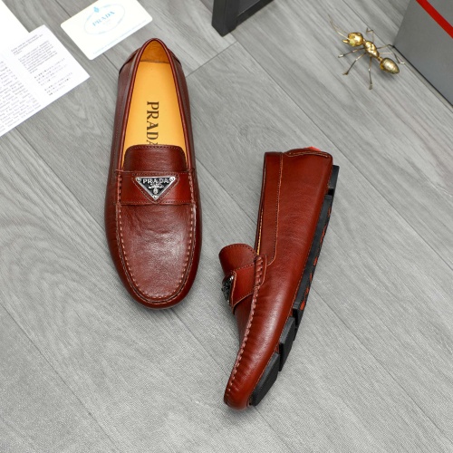 Replica Prada Leather Shoes For Men #1256893 $68.00 USD for Wholesale