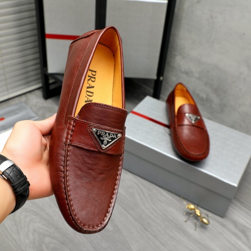 Replica Prada Leather Shoes For Men #1256893 $68.00 USD for Wholesale