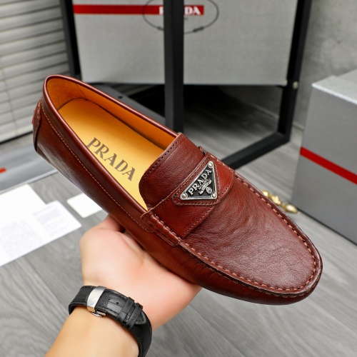 Replica Prada Leather Shoes For Men #1256893 $68.00 USD for Wholesale