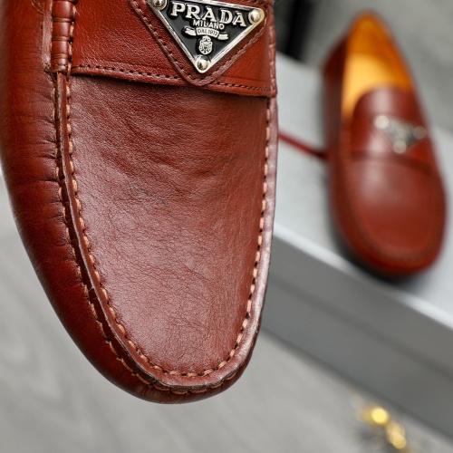 Replica Prada Leather Shoes For Men #1256893 $68.00 USD for Wholesale