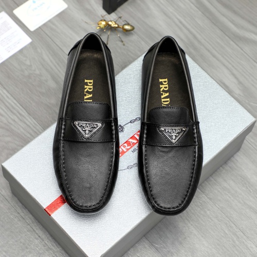 Replica Prada Leather Shoes For Men #1256894 $68.00 USD for Wholesale