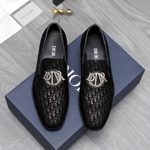 Replica Christian Dior Leather Shoes For Men #1256923 $92.00 USD for Wholesale