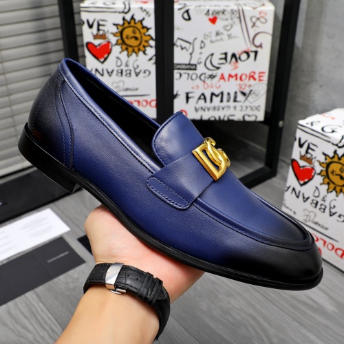 Replica Dolce & Gabbana D&G Leather Shoes For Men #1256936 $125.00 USD for Wholesale