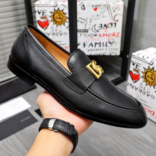 Replica Dolce & Gabbana D&G Leather Shoes For Men #1256938 $125.00 USD for Wholesale