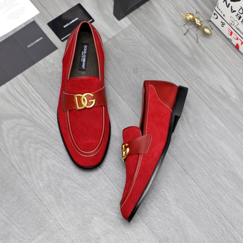 Replica Dolce & Gabbana D&G Leather Shoes For Men #1256940 $125.00 USD for Wholesale