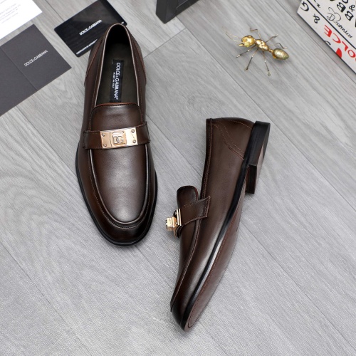 Replica Dolce & Gabbana D&G Leather Shoes For Men #1256943 $125.00 USD for Wholesale