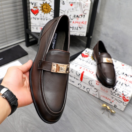 Replica Dolce & Gabbana D&G Leather Shoes For Men #1256943 $125.00 USD for Wholesale