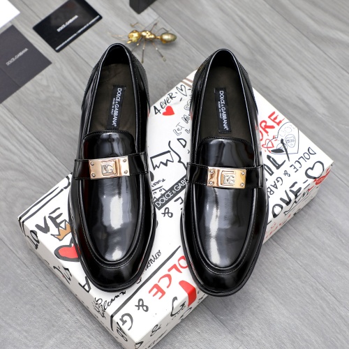 Replica Dolce & Gabbana D&G Leather Shoes For Men #1256944 $125.00 USD for Wholesale