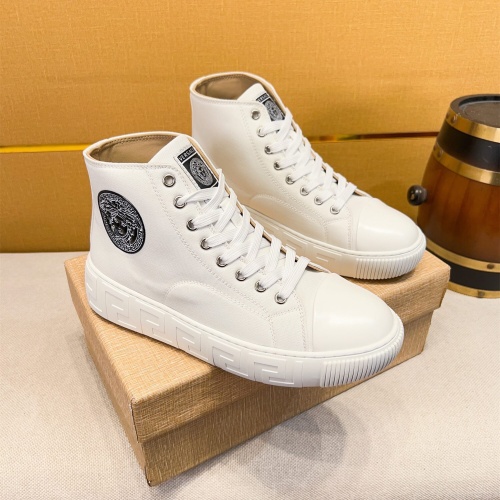 Versace High Tops Shoes For Men #1256957 $76.00 USD, Wholesale Replica Versace High Tops Shoes