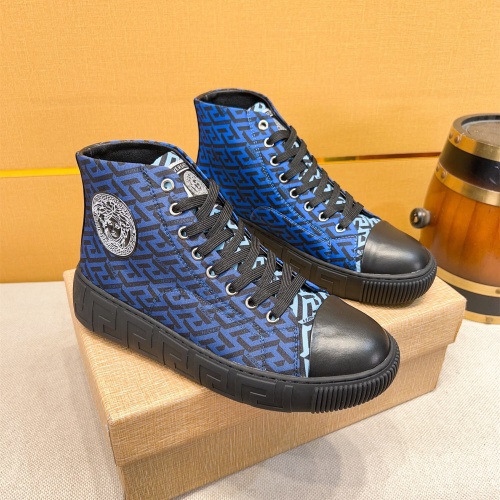 Versace High Tops Shoes For Men #1256961 $76.00 USD, Wholesale Replica Versace High Tops Shoes