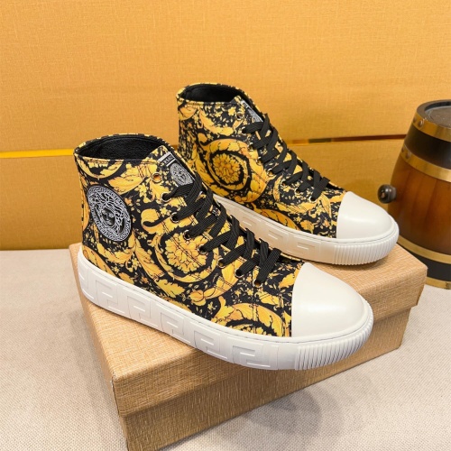 Versace High Tops Shoes For Men #1256962 $76.00 USD, Wholesale Replica Versace High Tops Shoes