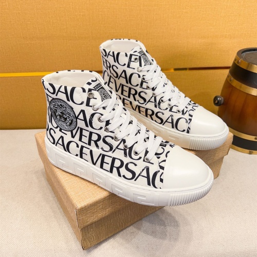 Versace High Tops Shoes For Men #1256963 $76.00 USD, Wholesale Replica Versace High Tops Shoes