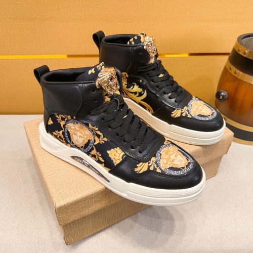 Versace High Tops Shoes For Men #1256968 $80.00 USD, Wholesale Replica Versace High Tops Shoes