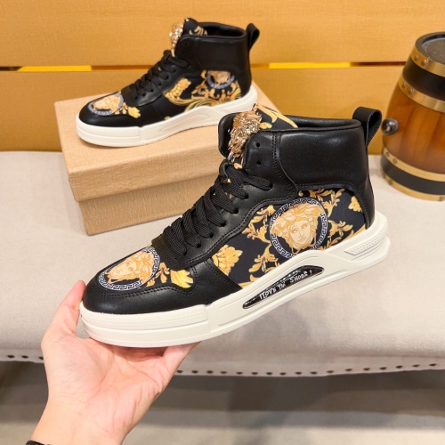 Replica Versace High Tops Shoes For Men #1256968 $80.00 USD for Wholesale