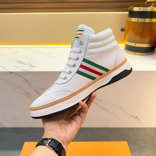 Replica Gucci High Tops Shoes For Men #1256971 $80.00 USD for Wholesale