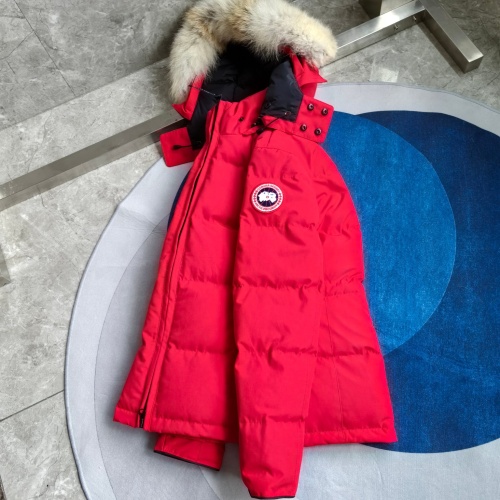 Replica Canada Goose Down Feather Coat Long Sleeved For Women #1256998 $170.00 USD for Wholesale