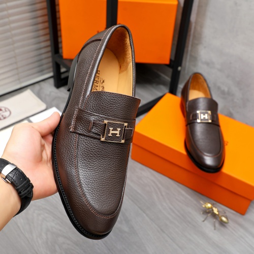 Replica Hermes Leather Shoes For Men #1257039 $82.00 USD for Wholesale