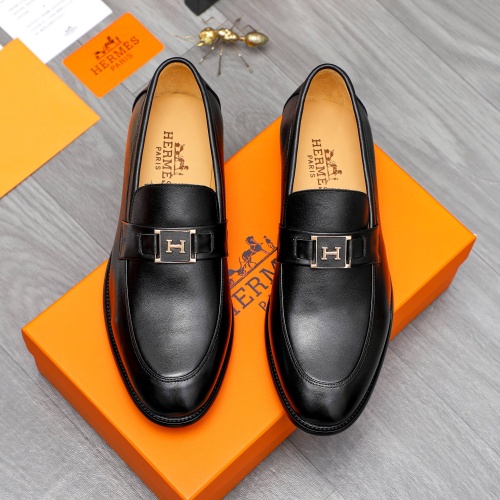 Replica Hermes Leather Shoes For Men #1257041 $82.00 USD for Wholesale