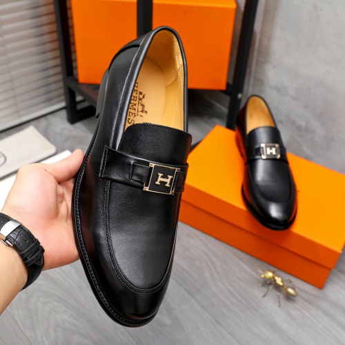 Replica Hermes Leather Shoes For Men #1257041 $82.00 USD for Wholesale