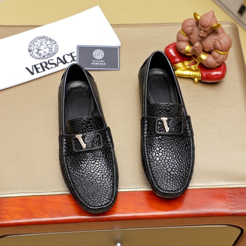 Versace Leather Shoes For Men #1257069 $68.00 USD, Wholesale Replica Versace Leather Shoes