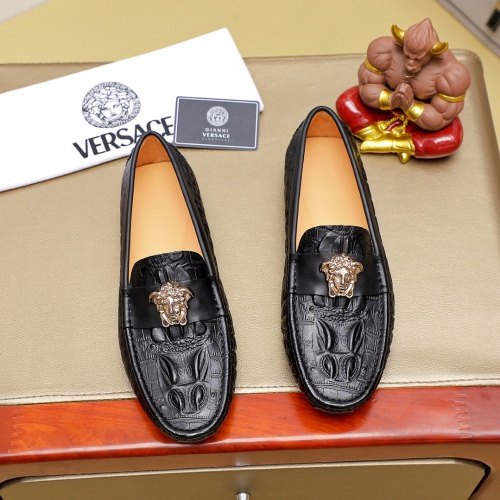 Versace Leather Shoes For Men #1257070 $68.00 USD, Wholesale Replica Versace Leather Shoes