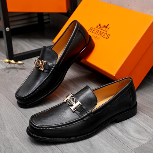 Replica Hermes Leather Shoes For Men #1257111 $82.00 USD for Wholesale