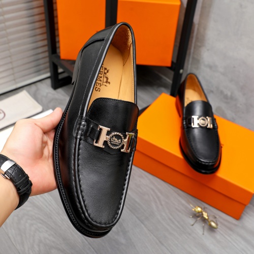 Replica Hermes Leather Shoes For Men #1257111 $82.00 USD for Wholesale