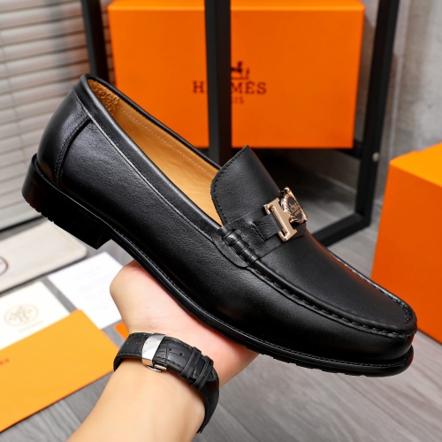 Replica Hermes Leather Shoes For Men #1257111 $82.00 USD for Wholesale