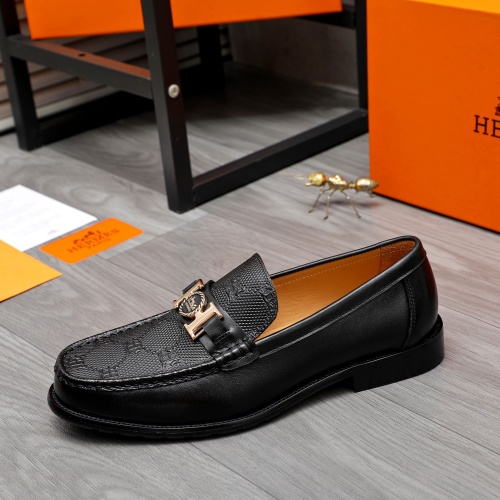 Replica Hermes Leather Shoes For Men #1257112 $82.00 USD for Wholesale