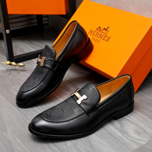 Replica Hermes Leather Shoes For Men #1257113 $82.00 USD for Wholesale