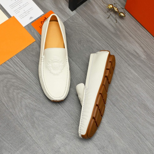 Replica Hermes Leather Shoes For Men #1257119 $68.00 USD for Wholesale