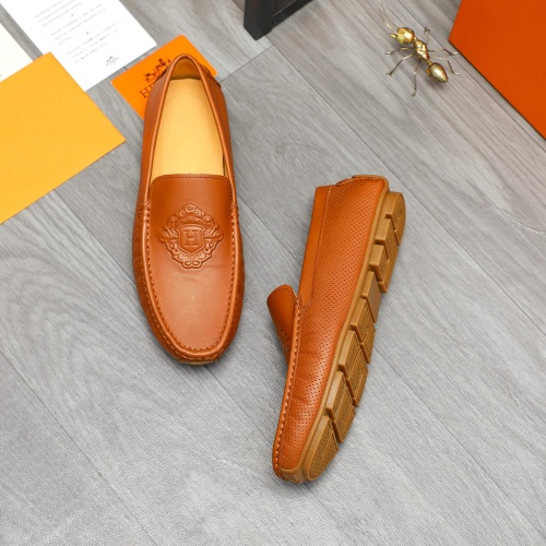 Replica Hermes Leather Shoes For Men #1257120 $68.00 USD for Wholesale