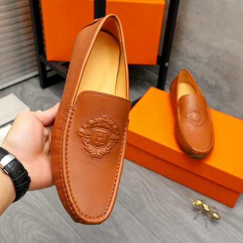 Replica Hermes Leather Shoes For Men #1257120 $68.00 USD for Wholesale