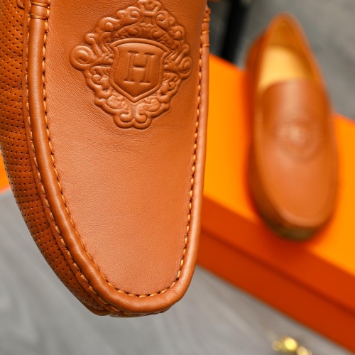 Replica Hermes Leather Shoes For Men #1257120 $68.00 USD for Wholesale