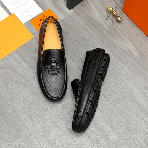 Replica Hermes Leather Shoes For Men #1257121 $68.00 USD for Wholesale