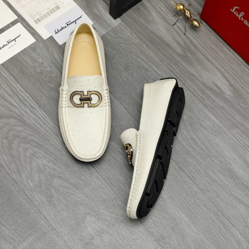 Replica Salvatore Ferragamo Leather Shoes For Men #1257122 $68.00 USD for Wholesale