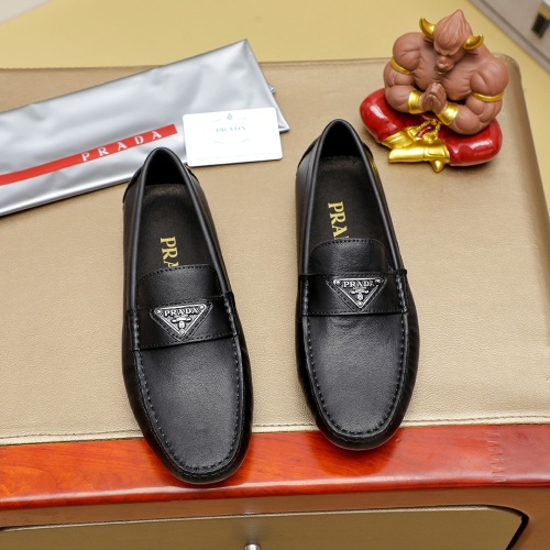 Prada Leather Shoes For Men #1257185 $68.00 USD, Wholesale Replica Prada Leather Shoes