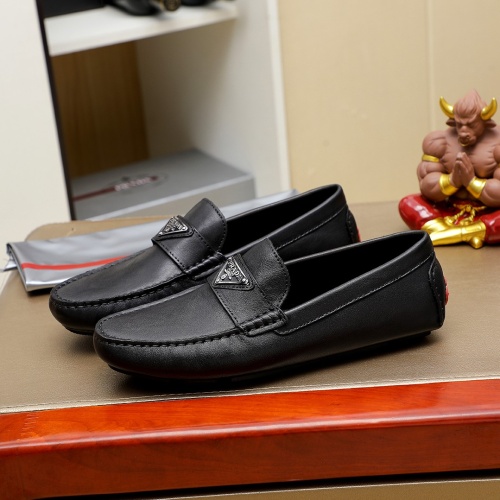 Replica Prada Leather Shoes For Men #1257185 $68.00 USD for Wholesale