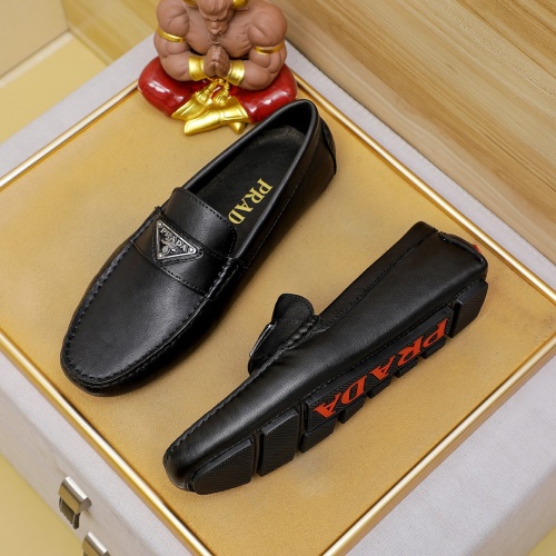 Replica Prada Leather Shoes For Men #1257185 $68.00 USD for Wholesale