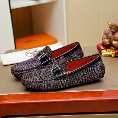 Replica Hermes Leather Shoes For Men #1257186 $68.00 USD for Wholesale