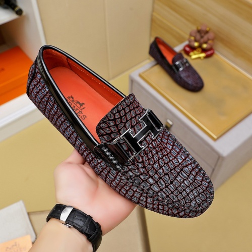 Replica Hermes Leather Shoes For Men #1257186 $68.00 USD for Wholesale