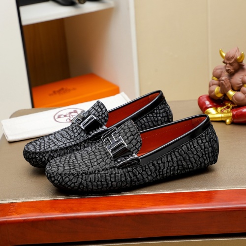 Replica Hermes Leather Shoes For Men #1257187 $68.00 USD for Wholesale