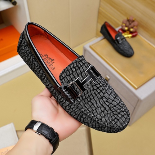 Replica Hermes Leather Shoes For Men #1257187 $68.00 USD for Wholesale